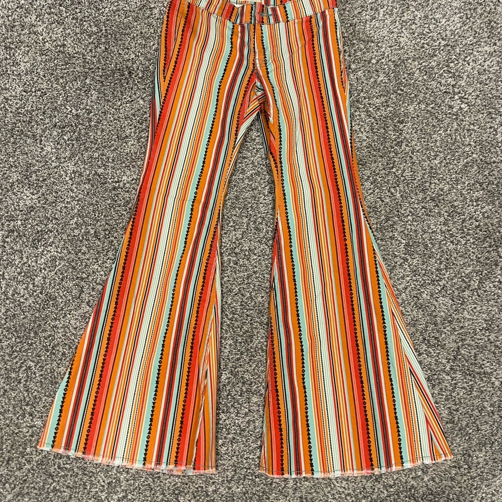 Rock & Roll Cowgirl Multicolor Striped Flared Pants